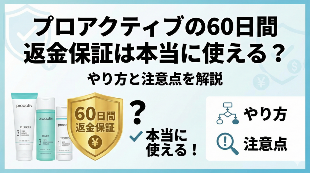 プロアクティブの60日間返金保証は本当に使える？やり方と注意点を解説
